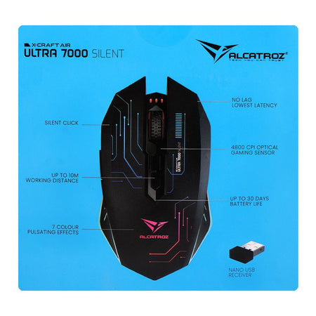 Alcatroz X-Craft Air Ultra 7000 Silent Click Wireless Gaming Mouse - Image 3