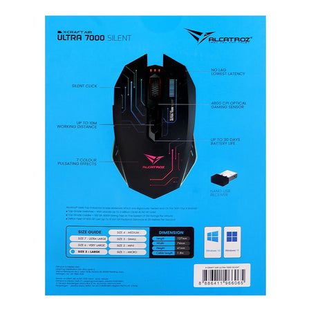 Alcatroz X-Craft Air Ultra 7000 Silent Click Wireless Gaming Mouse - Image 4