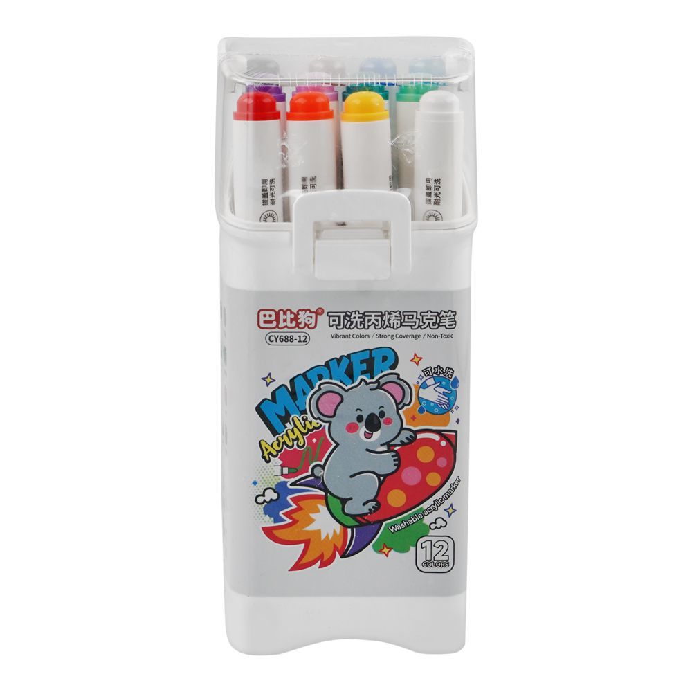 Warq Notes Washable Acrylic Markers, CY688-12 - Main Image