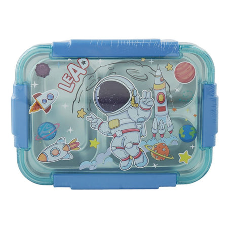 Warq Notes Dino Stainless Steel Lunch Box, Assorted Color, 750ml + 710ml, 2586 - Image 2