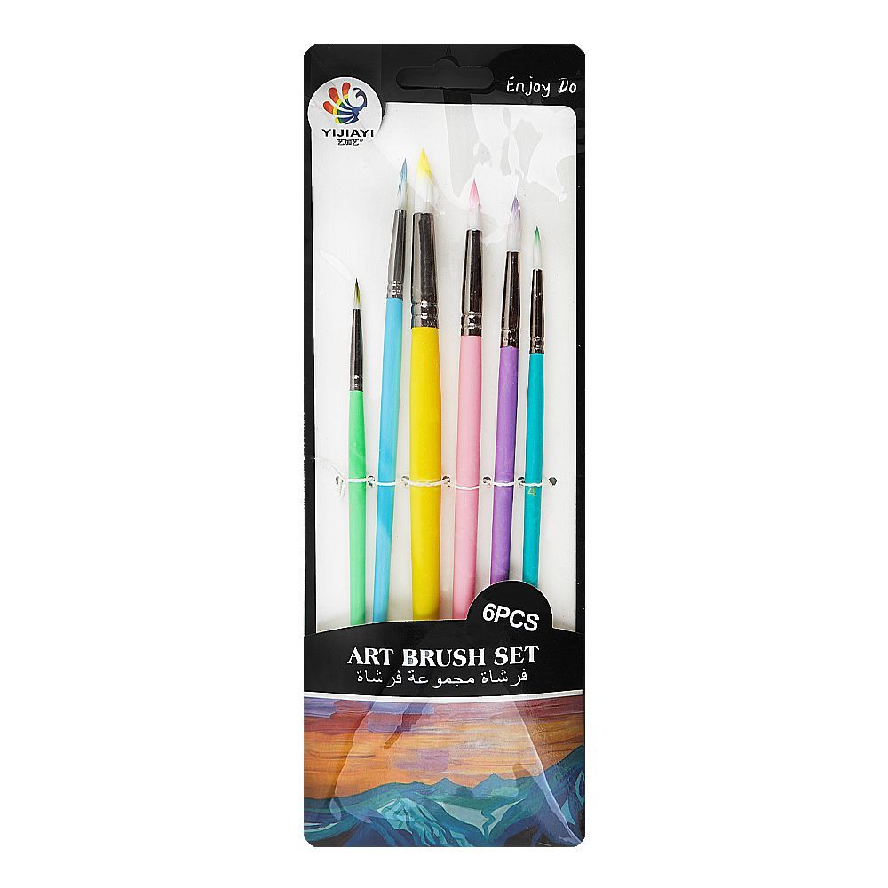 Warq Notes Colorful Round Art Brush Set, 6-Pack - Main Image