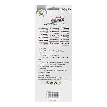 Warq Notes Colorful Sidecut Art Brush Set, 6-Pack - Image 2
