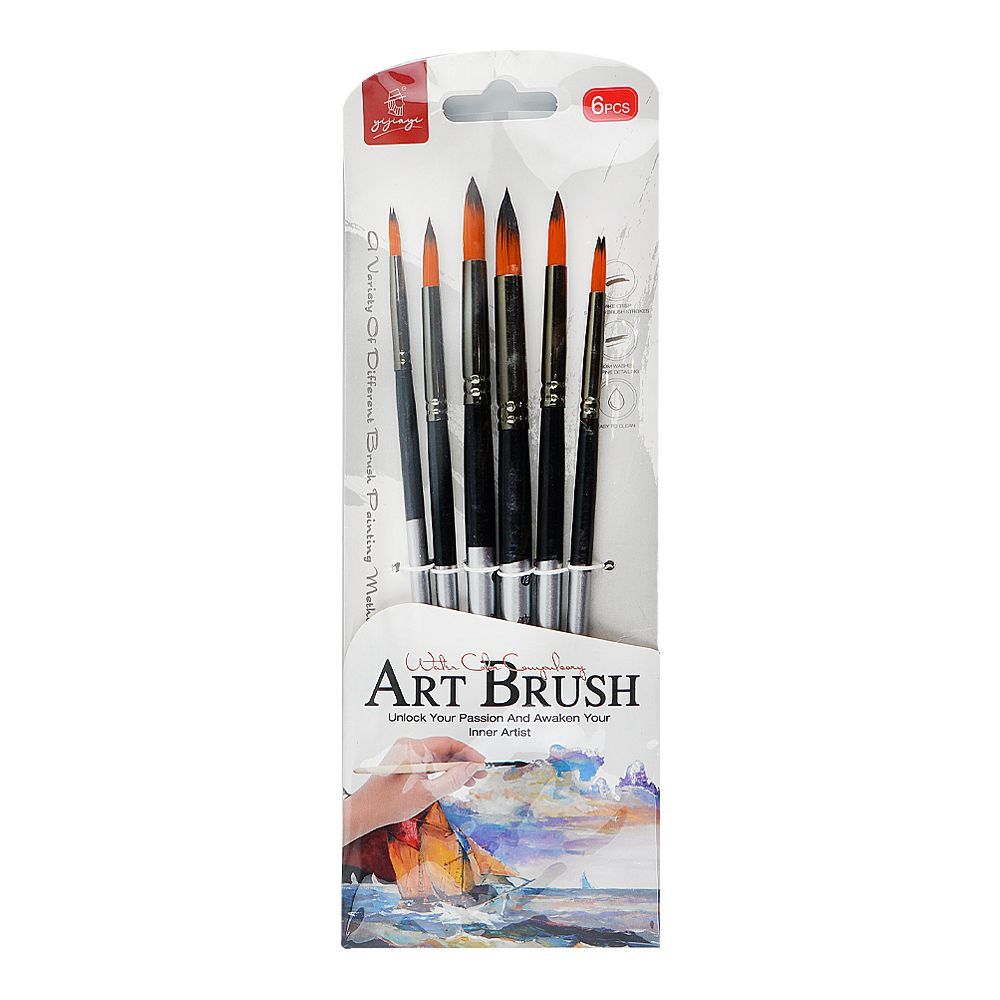 Warq Notes Round Art Brush Set, 6-Pack - Main Image