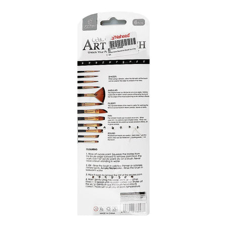 Warq Notes Round Art Brush Set, 6-Pack - Image 2