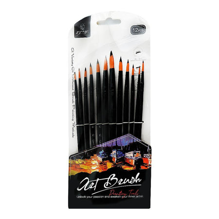 Warq Notes Round Art Brush Set, 12-Pack - Main Image