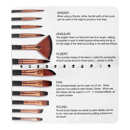 Warq Notes Round Art Brush Set, 12-Pack - Image 4
