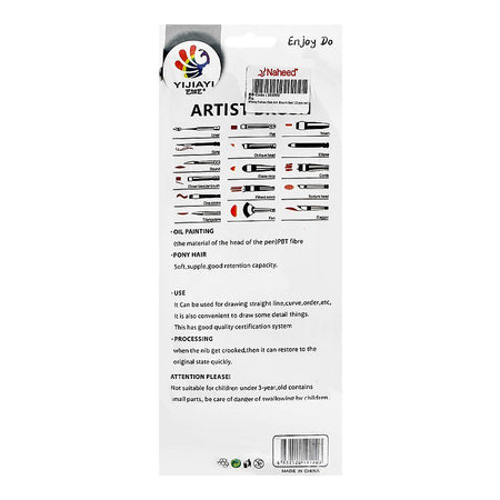 Warq Notes Flat Art Brush Set, 12-Pack - Image 2