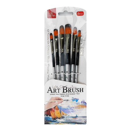 Warq Notes Flat Art Brush Set, 6-Pack - Main Image