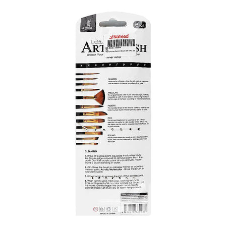 Warq Notes Flat Art Brush Set, 6-Pack - Image 2