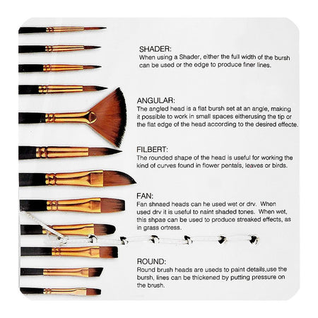 Warq Notes Flat Art Brush Set, 6-Pack - Image 3