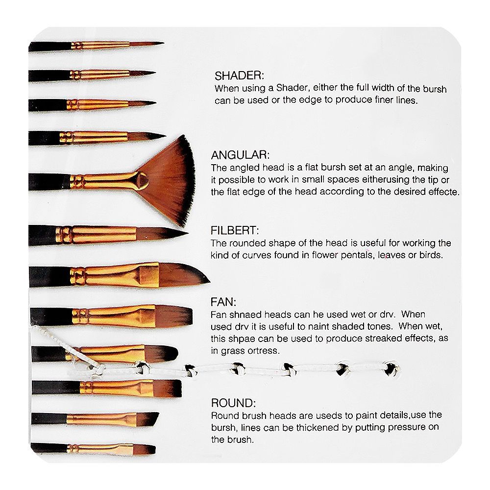 Warq Notes Flat Art Brush Set, 6-Pack - Image 3