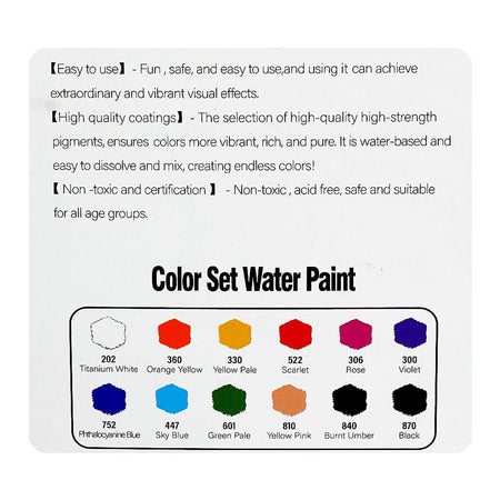 Warq Notes Keep Smiling Water Paint,12ml X 12 Colors, 7112W - Image 3