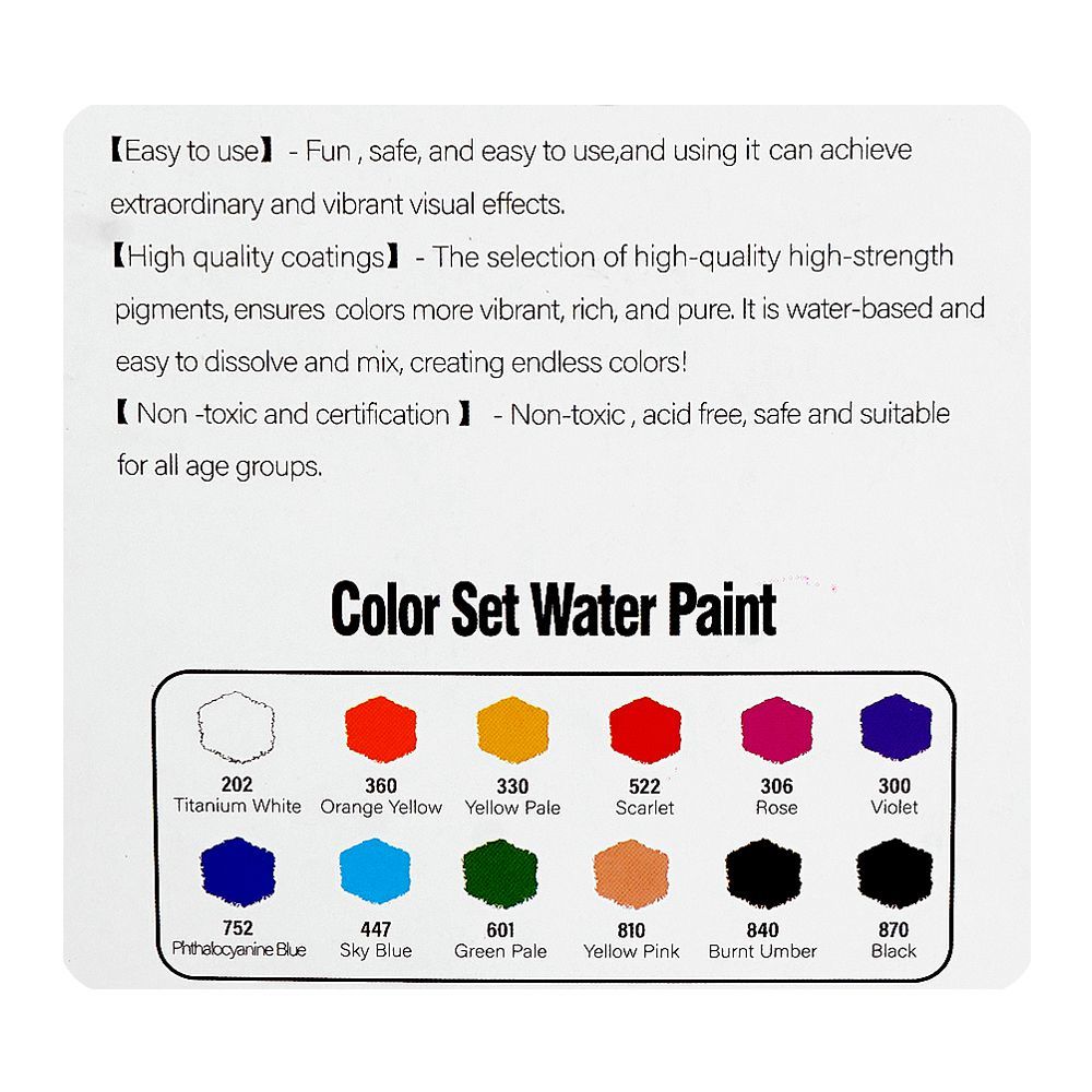 Warq Notes Keep Smiling Water Paint,12ml X 12 Colors, 7112W - Image 3