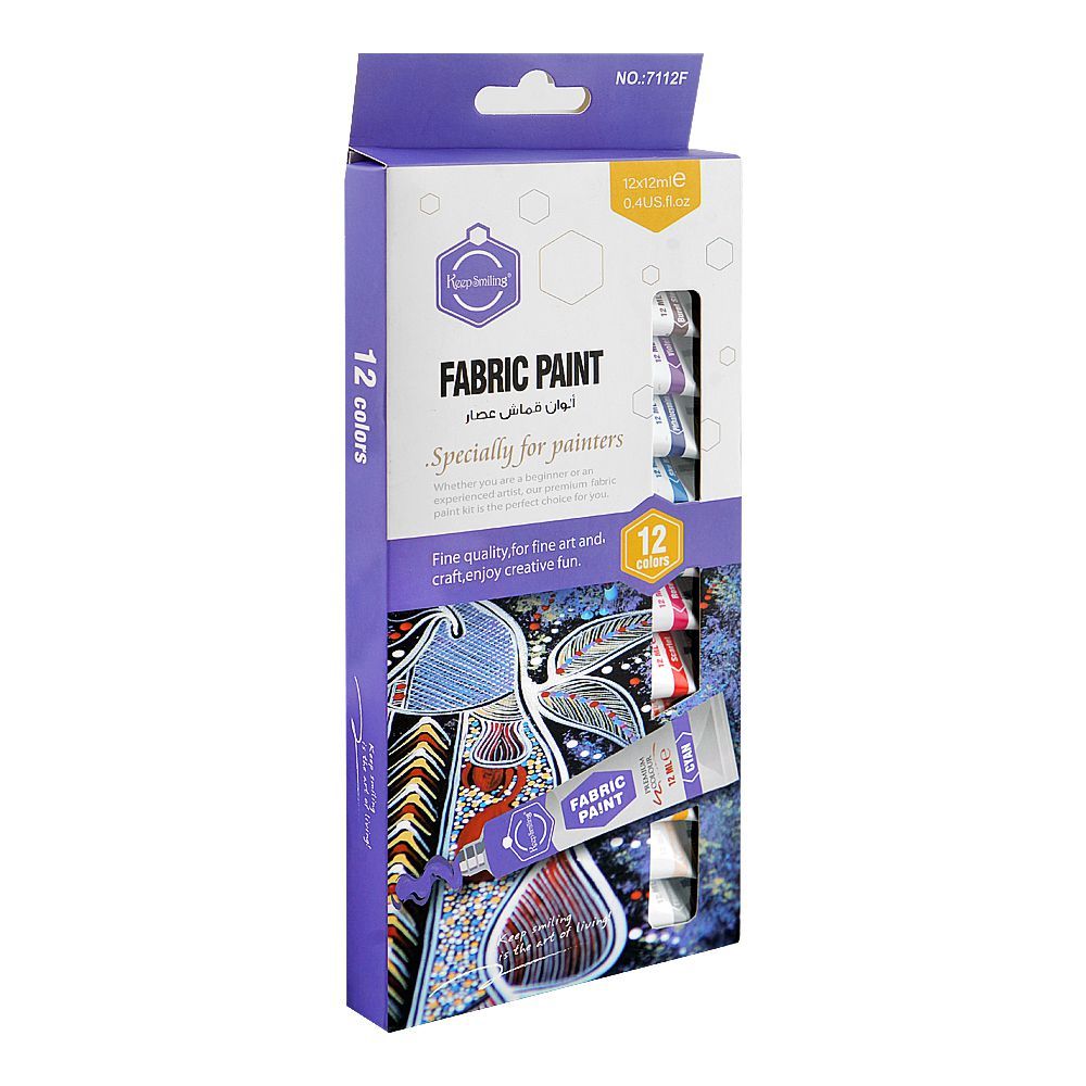 Warq Notes Keep Smilling Fabric Paint, 12ml X 12 Colors, C112F - Main Image