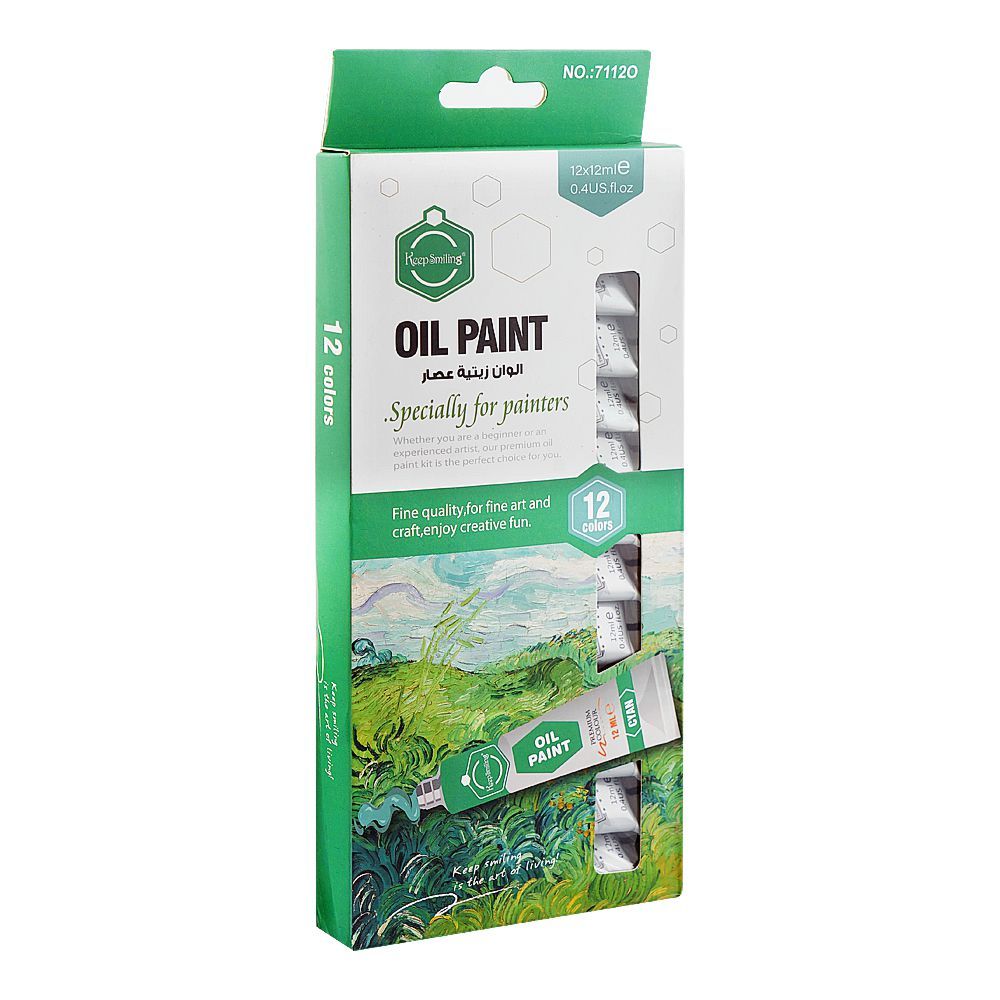 Warq Notes Keep Smiling Oil Paint, 12ml X 12 Colors, 71120 - Main Image