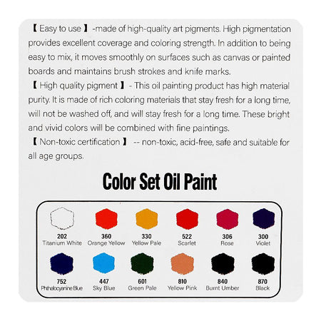 Warq Notes Keep Smiling Oil Paint, 12ml X 12 Colors, 71120 - Image 3