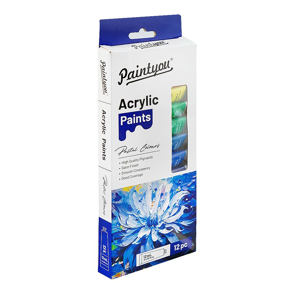 Warq Notes Paintyou Acrylic Paints, 12ml X 12 Colors, PT2502-12 - Main Image