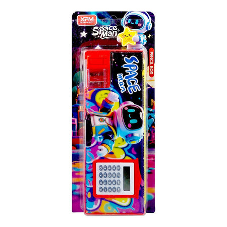Warq Notes Space Man Pencil Box With Calculator, Red, XPM-5597-2 - Main Image