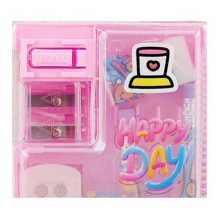 Warq Notes Happy Day Pencil Box 6-In-1 Pencil Box, Pink, XPM-5598-1 - Image 2