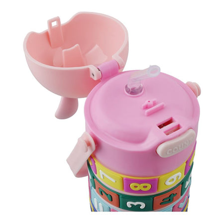 Warq Notes Intelligence Straw Water Bottle, Pink, 520ml - Image 3