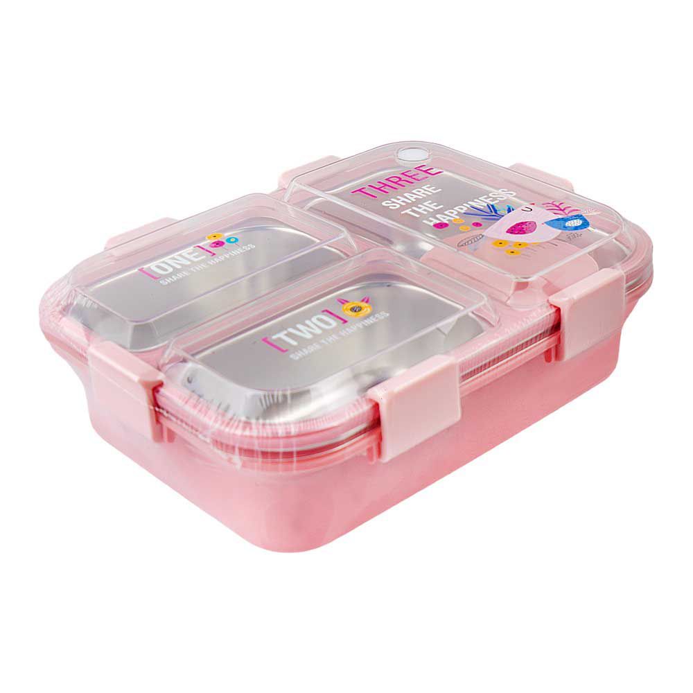 Warq Notes Laxson Three Compartment Lunch Box, Assorted Color, 7121 - Main Image