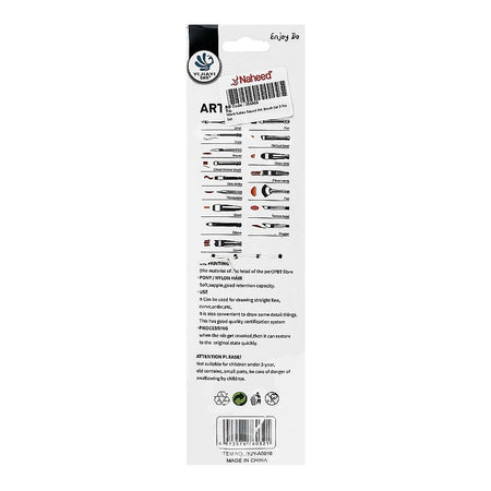 Warq Notes Round Art Brush Set, 3-Pack - Image 2