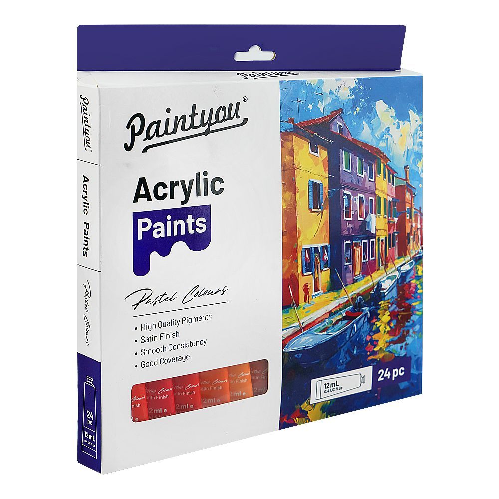 Warq Notes Paintyou Acrylic Paints, 12ml X 24 Colors PT2502-24 - Main Image