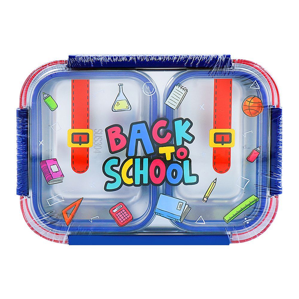 Warq Notes Back To School Stainless Steel Lunch Box, Assorted Color, 6724 - Image 4