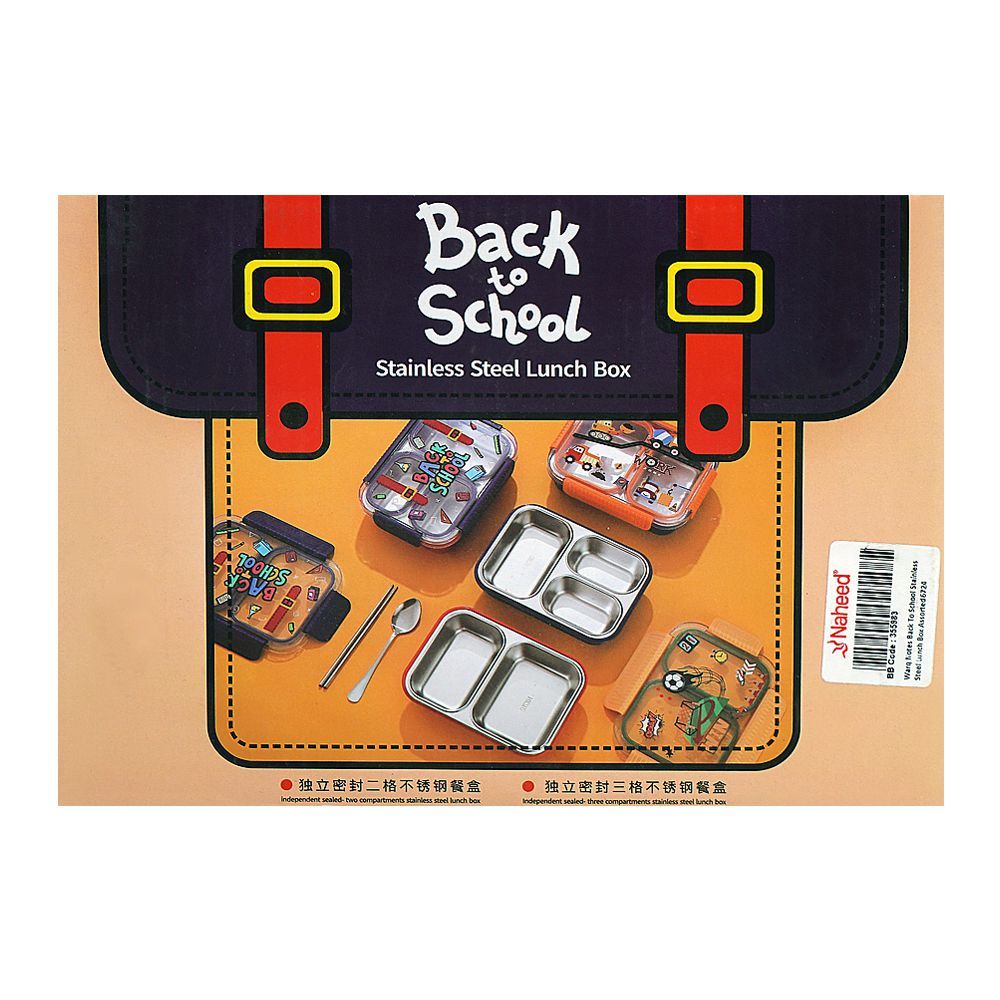 Warq Notes Back To School Stainless Steel Lunch Box, Assorted Color, 6724 - Image 5
