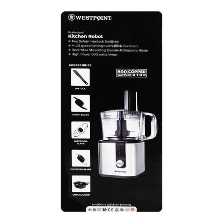 West Point Professional Kitchen Robot, 800W, 220-240V, 1.8 Liter Bowl, WF-503 - Image 3