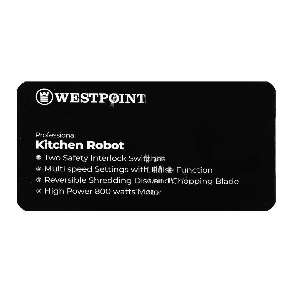 West Point Professional Kitchen Robot, 800W, 220-240V, 1.8 Liter Bowl, WF-503 - Image 4