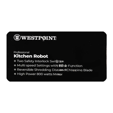 West Point Professional Kitchen Robot, 800W, 220-240V, 1.8 Liter Bowl, WF-503 - Image 4
