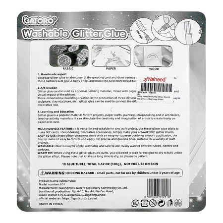 Warq Notes Washable Glitter Glue, 10 X Glitter + 12 X Shiny Glitter - Image 2