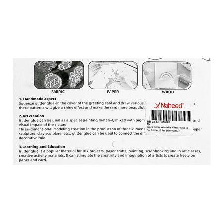 Warq Notes Washable Glitter Glue, 10 X Glitter + 12 X Shiny Glitter - Image 3