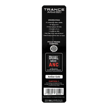 Audionic Trance Dual Mic ANC Earbuds, IPX4 Water Resistant, Upto 60 Hours Playtime, Airbud-820, Amber Gold - Image 4