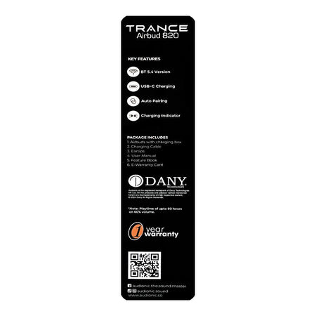Audionic Trance Dual Mic ANC Earbuds, IPX4 Water Resistant, Upto 60 Hours Playtime, Airbud-820, Amber Gold - Image 5
