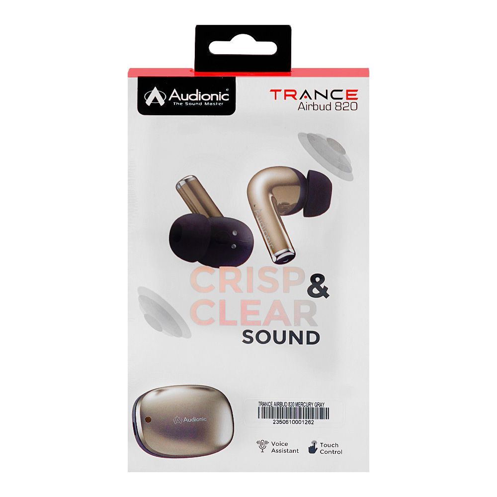 Audionic Trance Dual Mic ANC Earbuds, IPX4 Water Resistant, Upto 60 Hours Playtime, Airbud-820, Mercury Grey - Image 3
