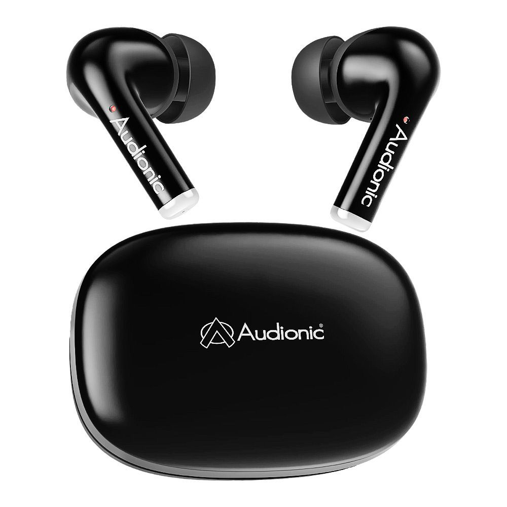 Audionic Trance Dual Mic ANC Earbuds, IPX4 Water Resistant, Upto 60 Hours Playtime, Airbud-820, Onyx Black - Main Image