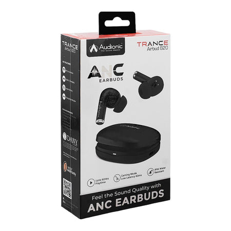 Audionic Trance Dual Mic ANC Earbuds, IPX4 Water Resistant, Upto 60 Hours Playtime, Airbud-820, Onyx Black - Image 2