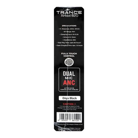 Audionic Trance Dual Mic ANC Earbuds, IPX4 Water Resistant, Upto 60 Hours Playtime, Airbud-820, Onyx Black - Image 5
