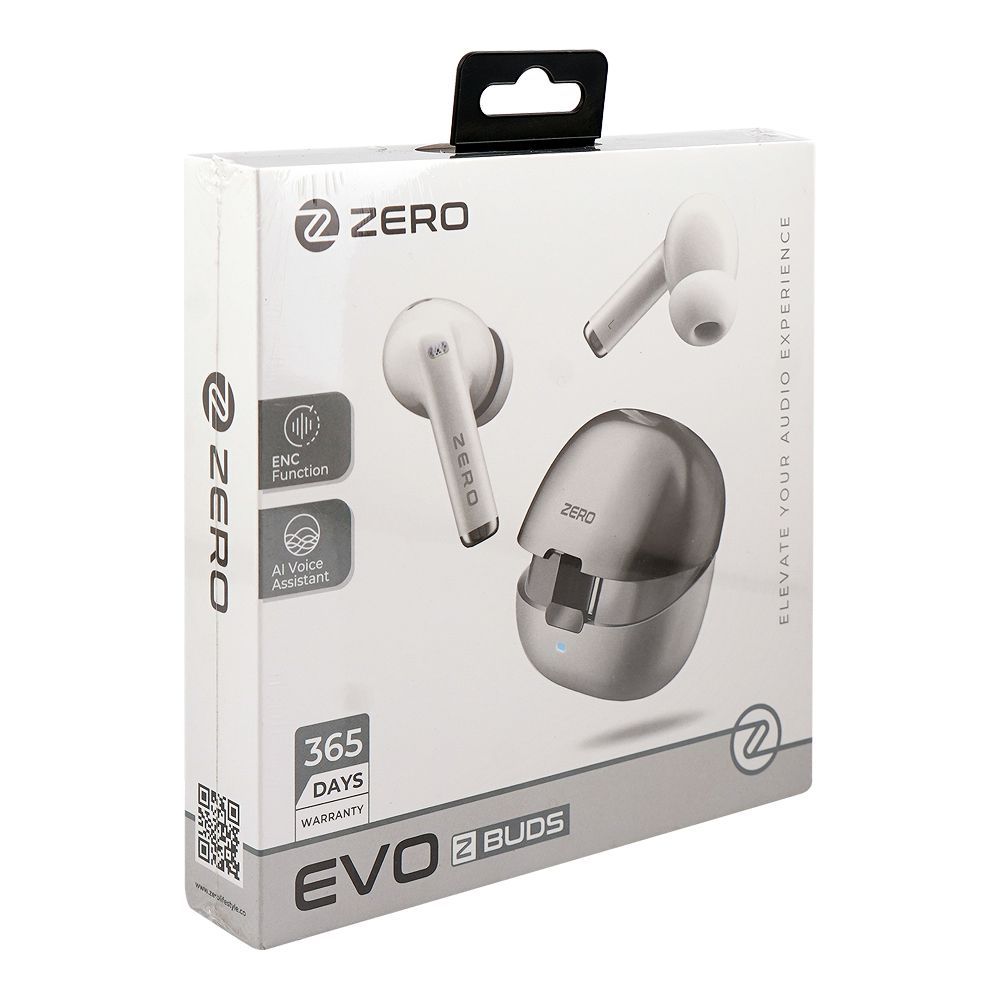 Zero Evo ENC Wireless Z Earbuds, IPX4 Water Resistant, Upto 50 Hours Playtime, Milky White - Image 4