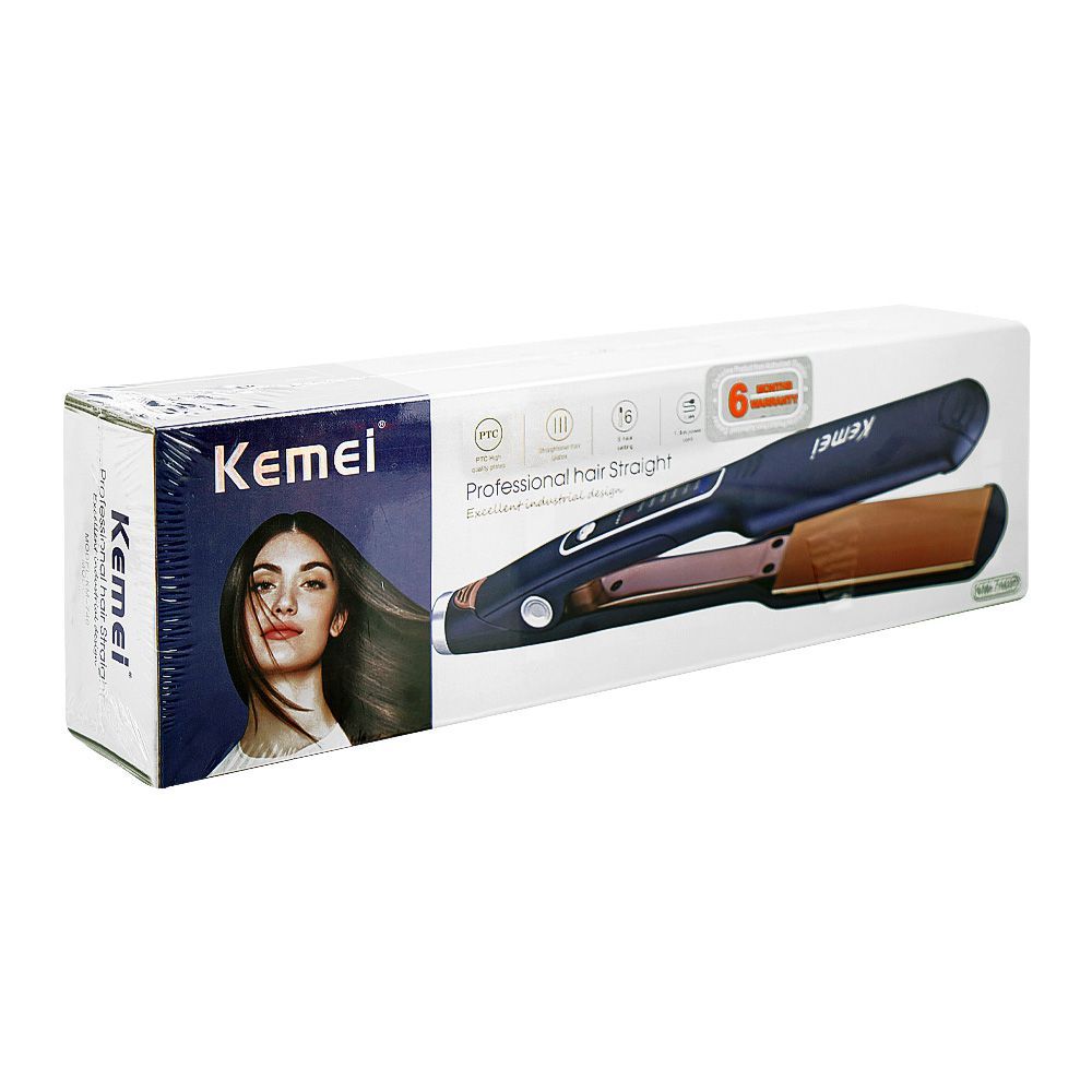 Kemei Ceramic Coated Plate Hair Straightener, KM-740Y - Main Image
