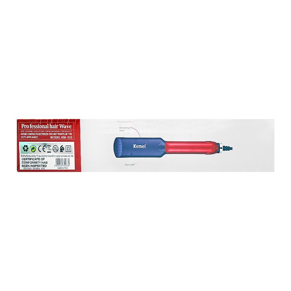 Kemei Ceramic Coated Plate Hair Crimper, 40W, 220-240V, KM-533 - Image 5