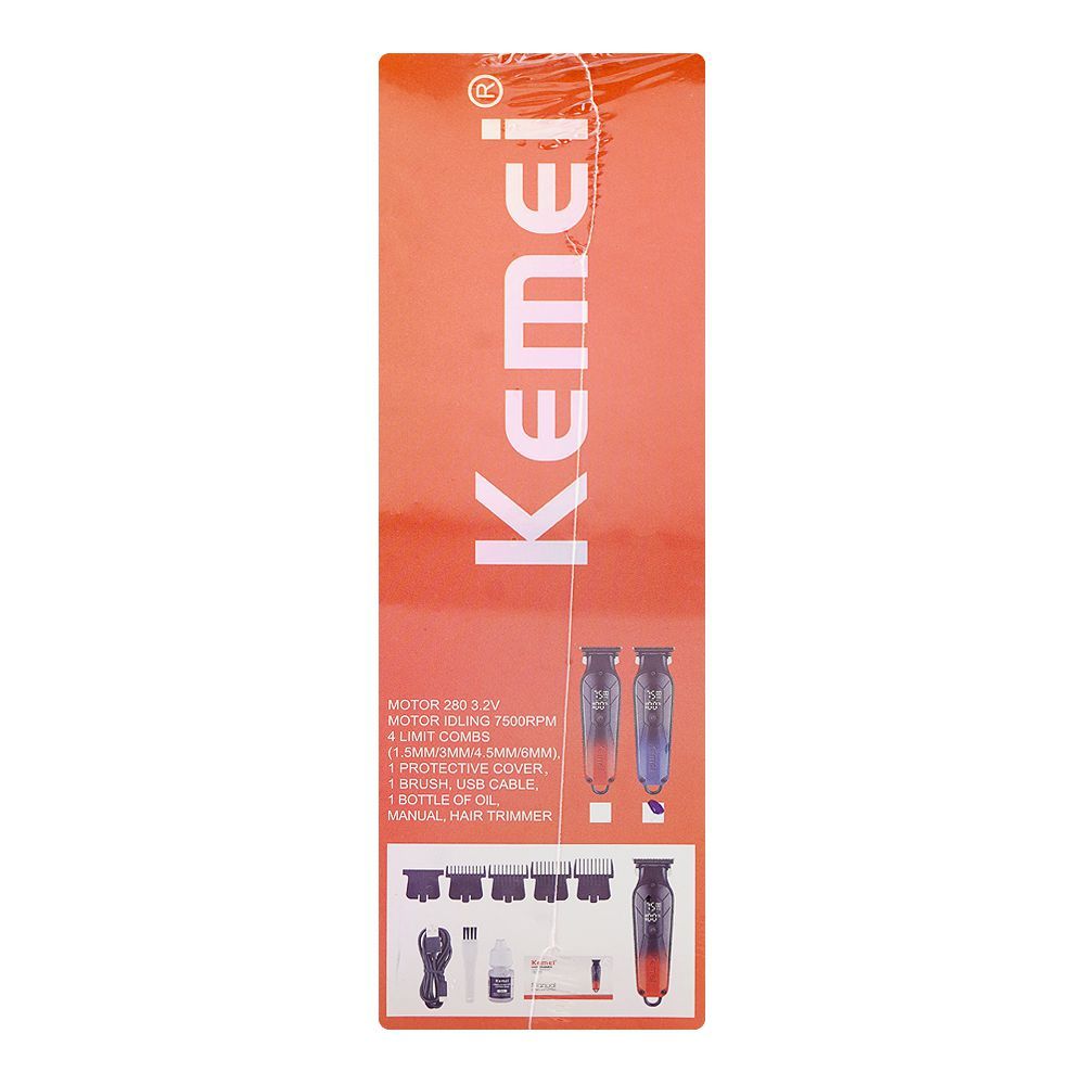 Kemei LCD Display Professional Hair Trimmer, 1200mAh Battery, 150 Minutes Runtime, KM-1741 - Image 4