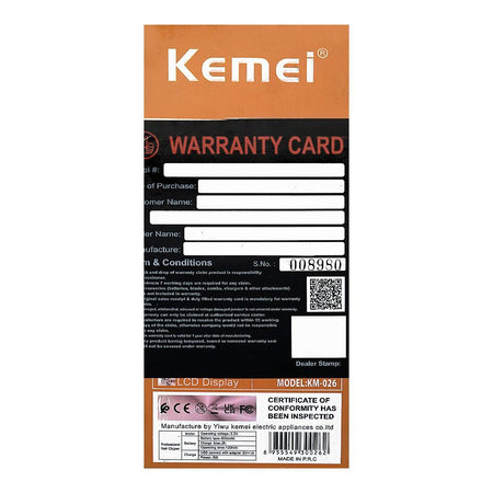 Kemei LCD Display Hair Trimmer, 600mAh Battery, 120 Minutes Runtime, KM-026 - Image 3