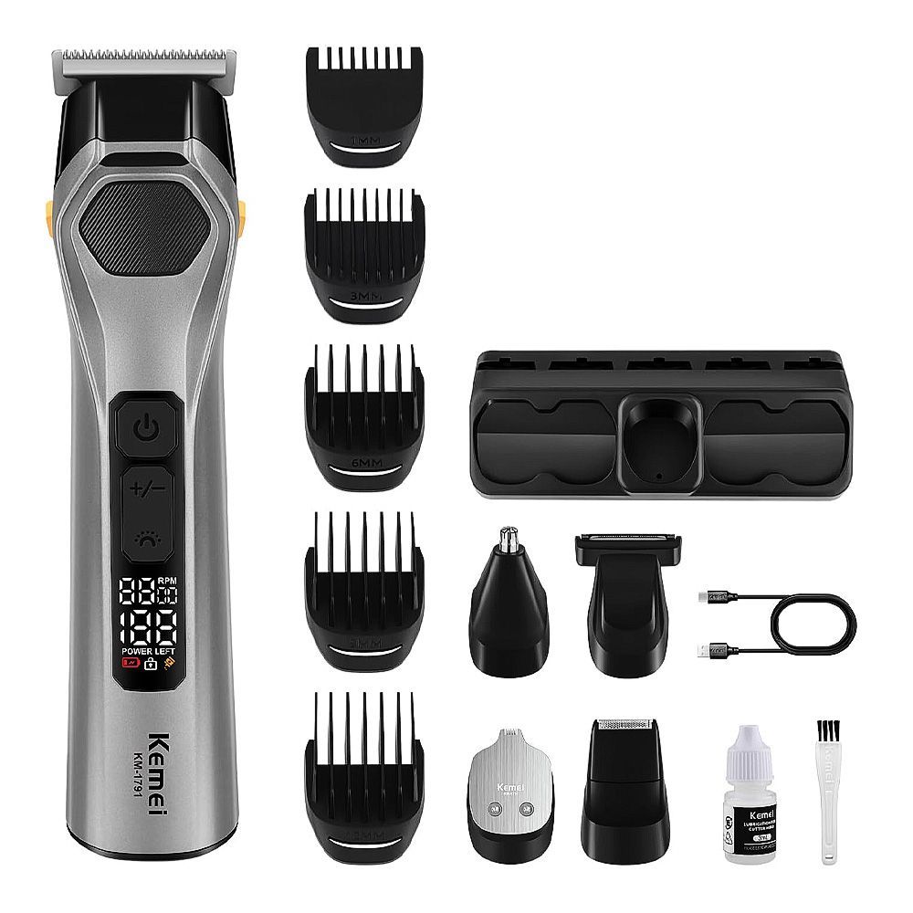 Kemei 14in1 Rechargeable Hair Clipper Set, 1200mAh Battery, 120 Minutes Runtime, KM-1791 - Main Image