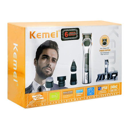 Kemei 14in1 Rechargeable Hair Clipper Set, 1200mAh Battery, 120 Minutes Runtime, KM-1791 - Image 2