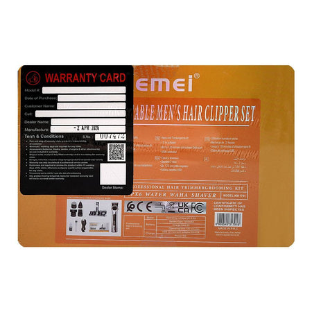 Kemei 14in1 Rechargeable Hair Clipper Set, 1200mAh Battery, 120 Minutes Runtime, KM-1791 - Image 3