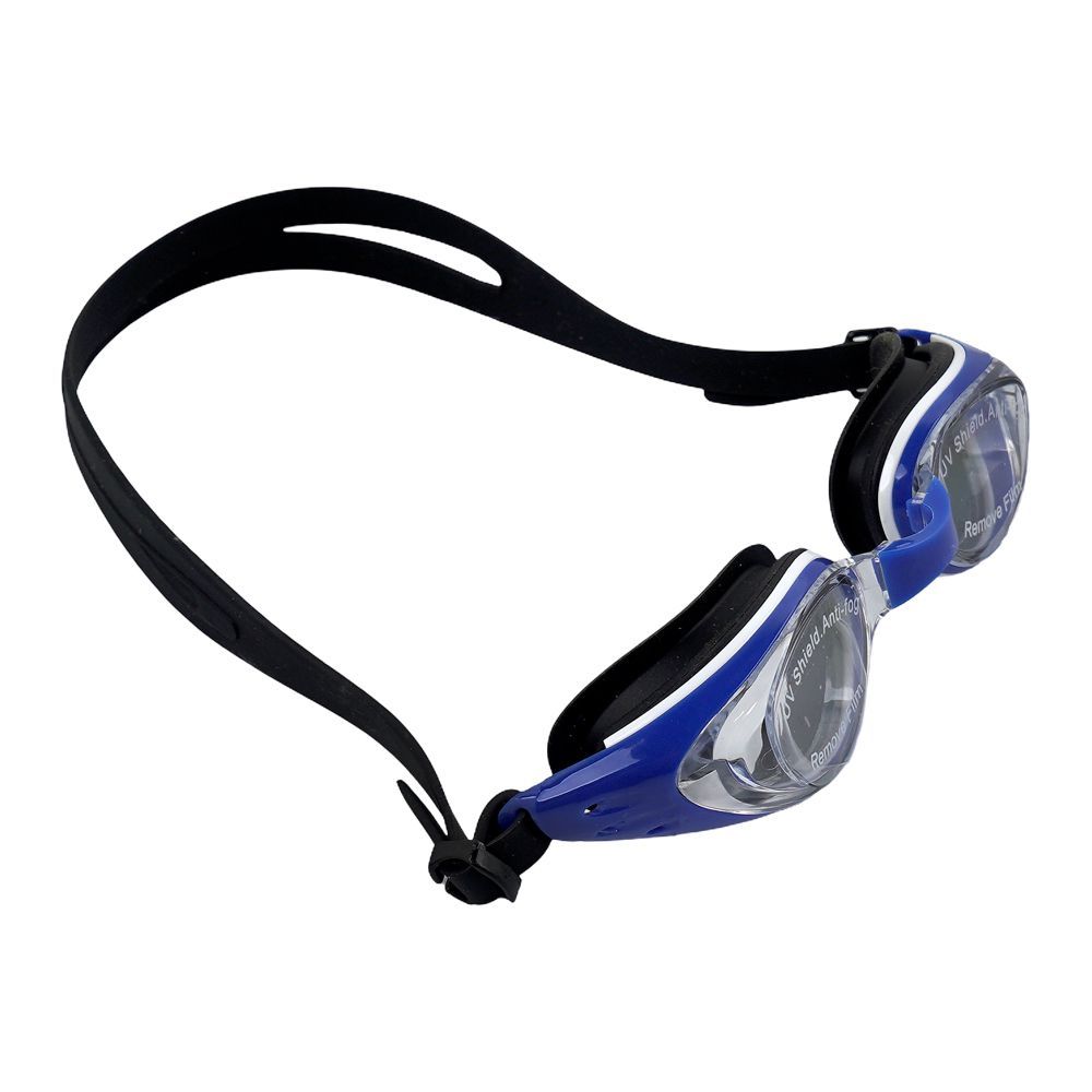Swimming Goggles UV Shield Anti Fog Soft Silicone, Blue & Black, 1905AF - Main Image