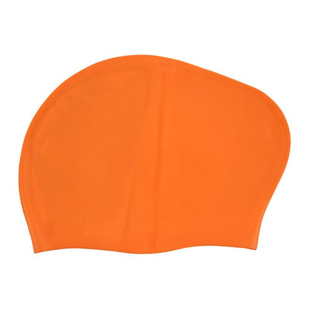 Swimming Cap, For Long Hair Comfortable & Waterproof, Orange - Main Image